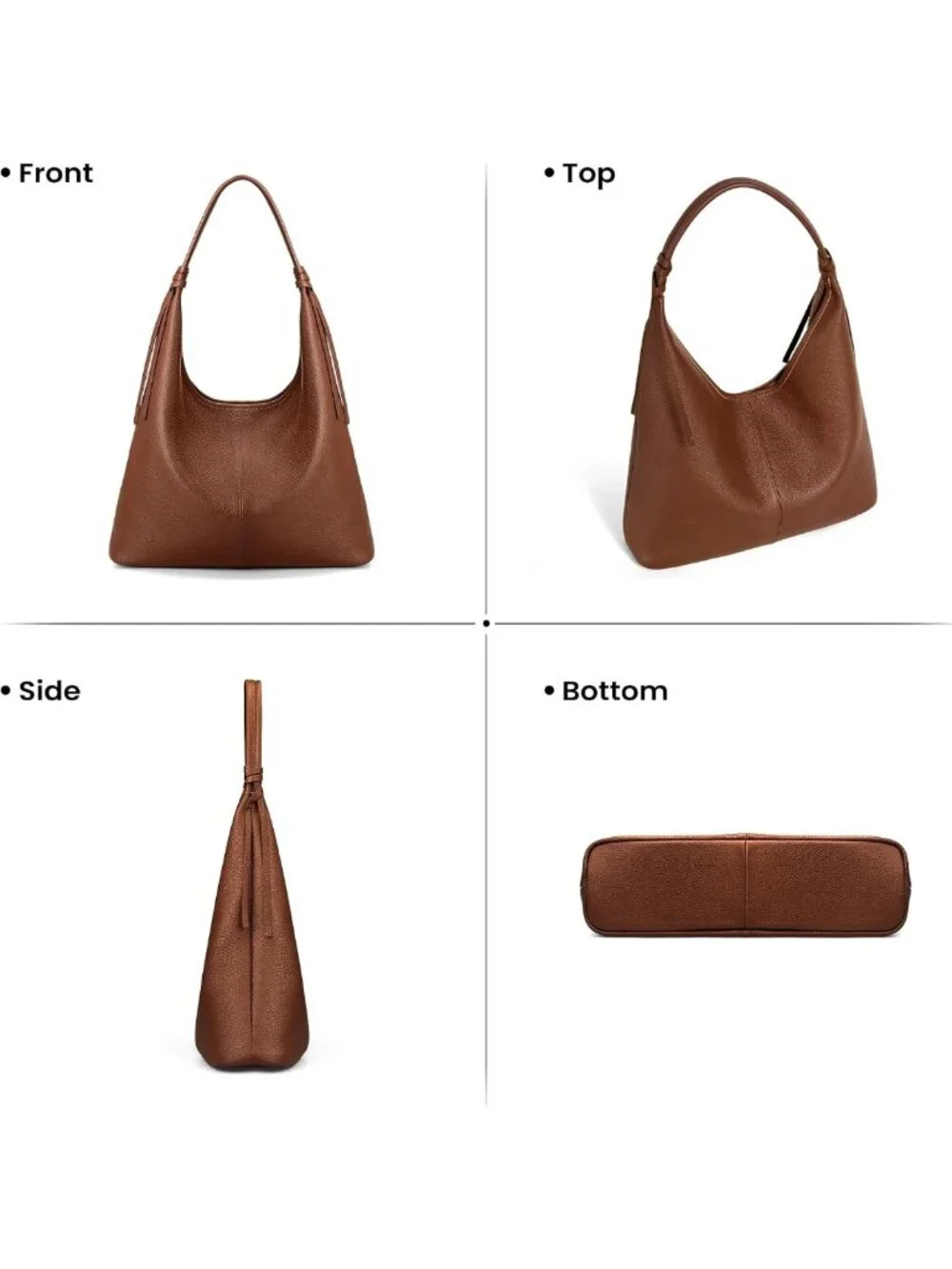 Genuine Leather Slouchy Hobo Bag for Women | Casual Chic Purse, Everyday Use